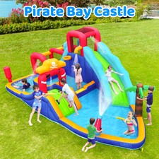 Kids Inflatable Water Slide Bounce House Water Park Splash Pool Water Gun Blower