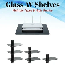 Wall Mount Shelf for TV Cable Box Tier Component Console AV DVR DVD Bracket