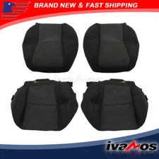 Cloth Black Seat Cover Left&Right For 07-2014 Chevy Silverado 1500 2500HD 3500HD