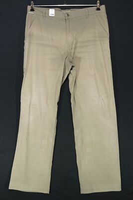 Alberto PRO - Soft Popeline Herren Chino Hose Gr.52 beige gerade Popeline J2348