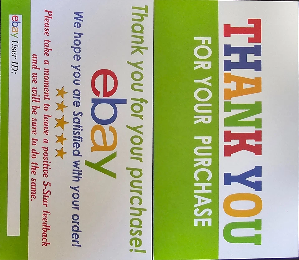 1000 tarjetas de agradecimiento del vendedor de eBay tus notas de pedido de compra  Foto 3 de 3