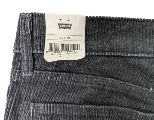 Levi's Women's 314 Shaping Straight Corduroy Jeans Size 30x30 Black Mid Rise Nwt - Picture 7 of 9