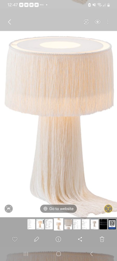 TOV Atolla Cream Tassel Table Lamp for Stylish Home Decor