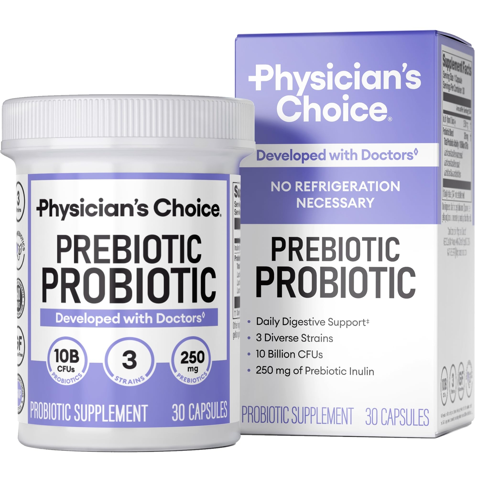 Physician's CHOICE Prebiotic-Probiotic - Multi-Strain Probiotics & Synergistic
