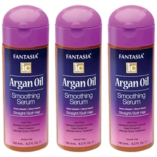 Fantasia Ic Hair Polisher Argan Oil Smoothing Serum, Straight & Soft Hair - 3 PK