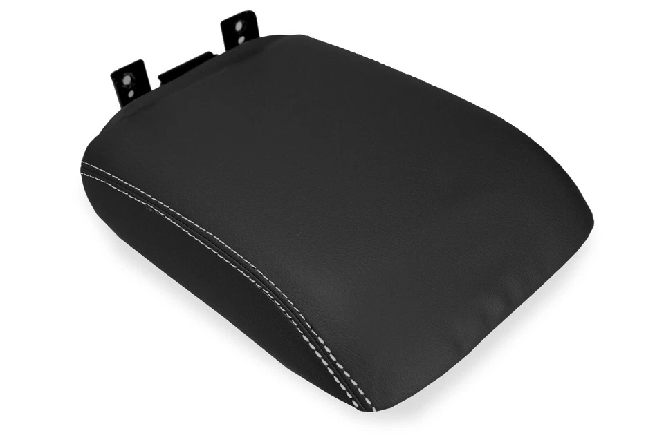 Fits 2007-2009 Mazda CX9 PVC Leather Console Lid Pull Over Cover White Stitch - Image 3 of 4