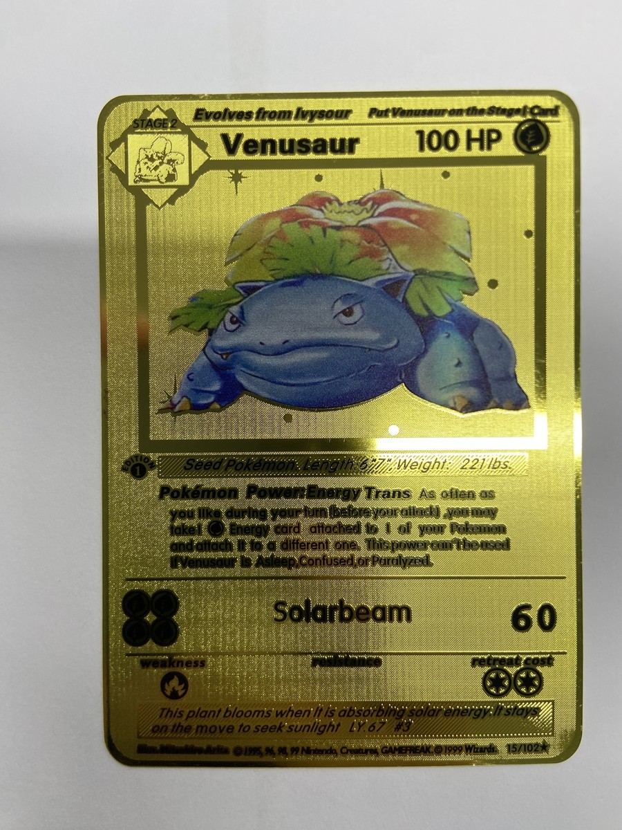 ポケモンカード Venusaur 100 HP Venusaur HP100 Gold Metal Pokémon Card-Collectible Gift