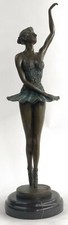 Art Deco French Artist Milo Ballerina Dancer Dancing Bronze Sculpture Figure Art