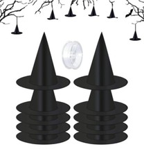 10pcs Halloween Witch Hat Costume Accessories Decorations with Hanging Rope
