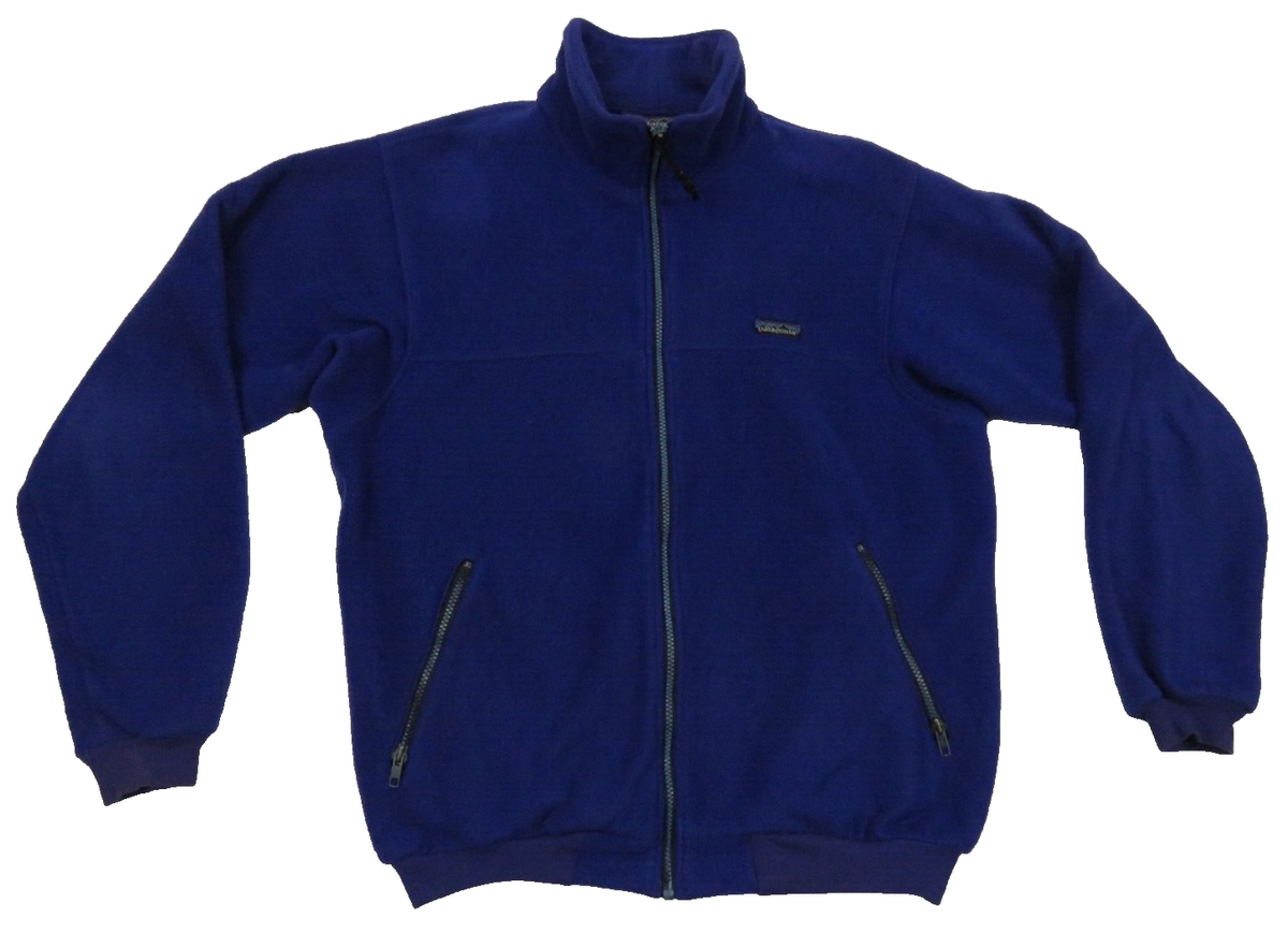 Vintage Patagonia Deep Pile Fleece Blue Mens Full Zip Coat Jacket