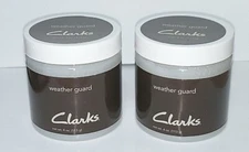 Clarks Weather Guard 4 Oz Natural Wax Leather Lubricant Protector Lot of 2