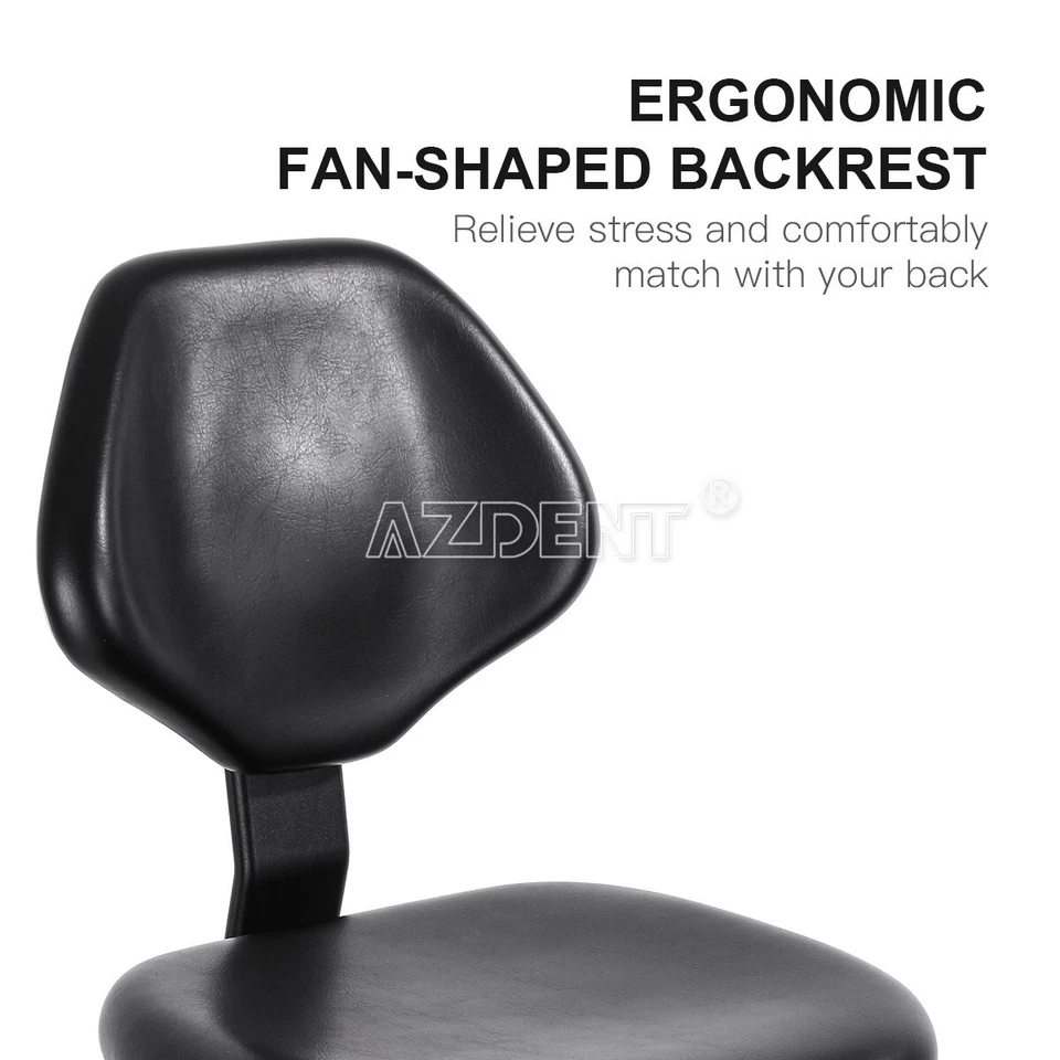 US Dental Doctor Assistant Stool Adjustable Height Mobile Backrest seat Chair - Image 4 of 4