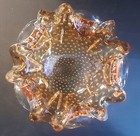 Murano Controlled Bubble Amber Clear Yellow Candy Dish Bullicante — photo 2