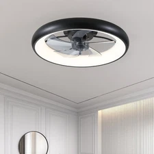 22'' 6 Speeds Ceiling LED 3 Color Reversible App & Remote Control Kit Fan Light