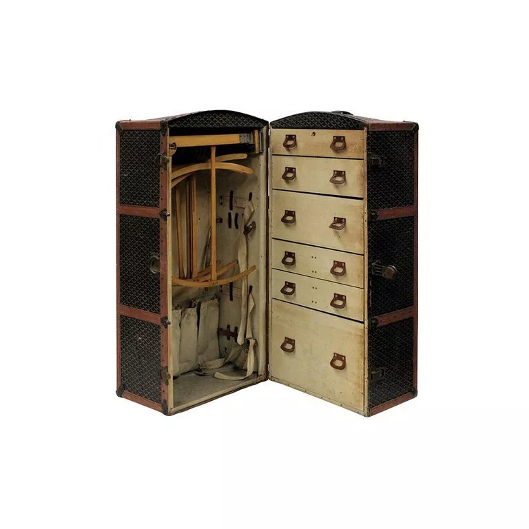 Rare Antique French Goyard Wardrobe Steamer Trunk