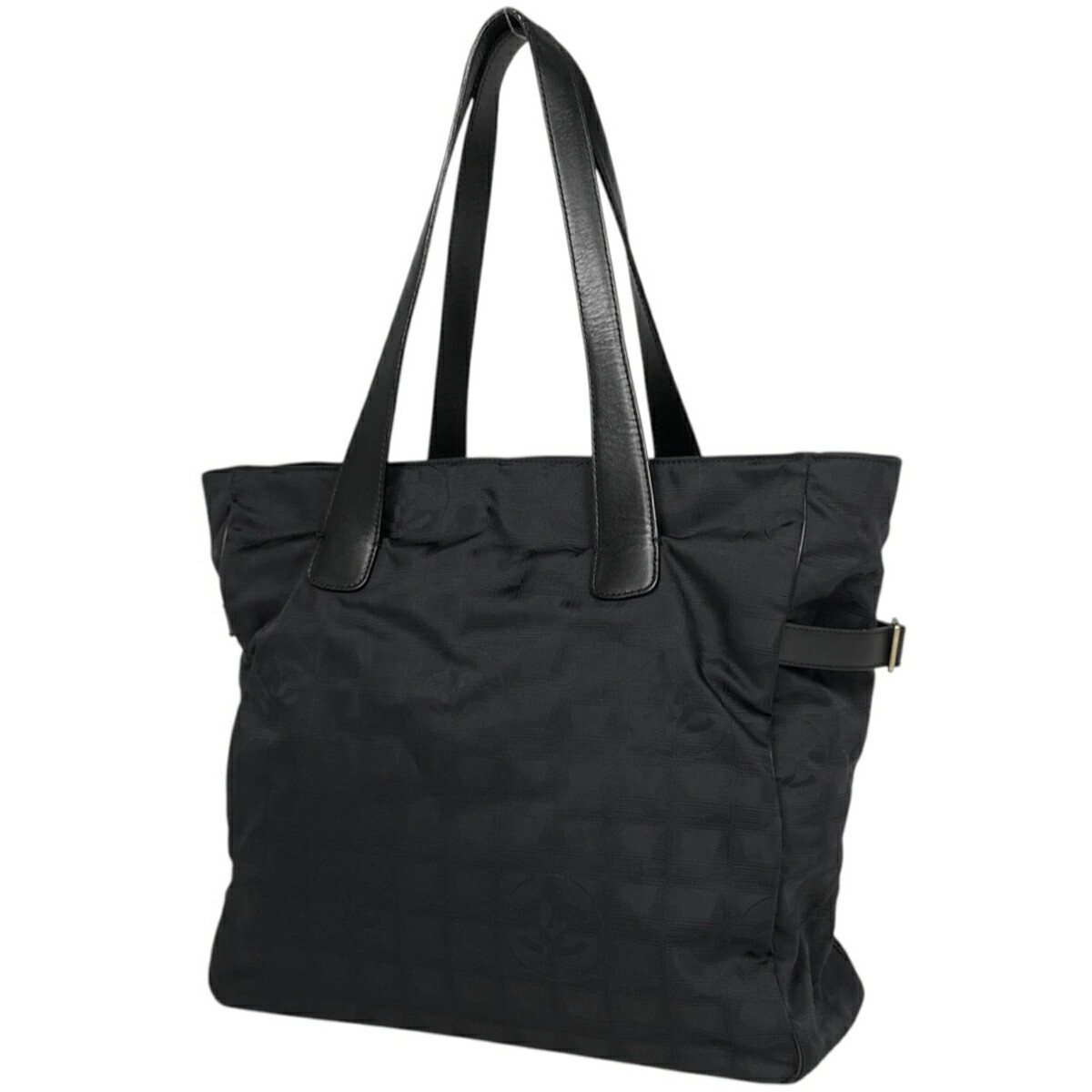 Chanel Coco Mark Nylon Jacquard Tote GM Shoulder Bag Pre-Owned