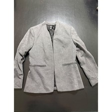 J.Crew 365 Womens Grey Ponte Open Front Collarless Blazer Jacket Size 4