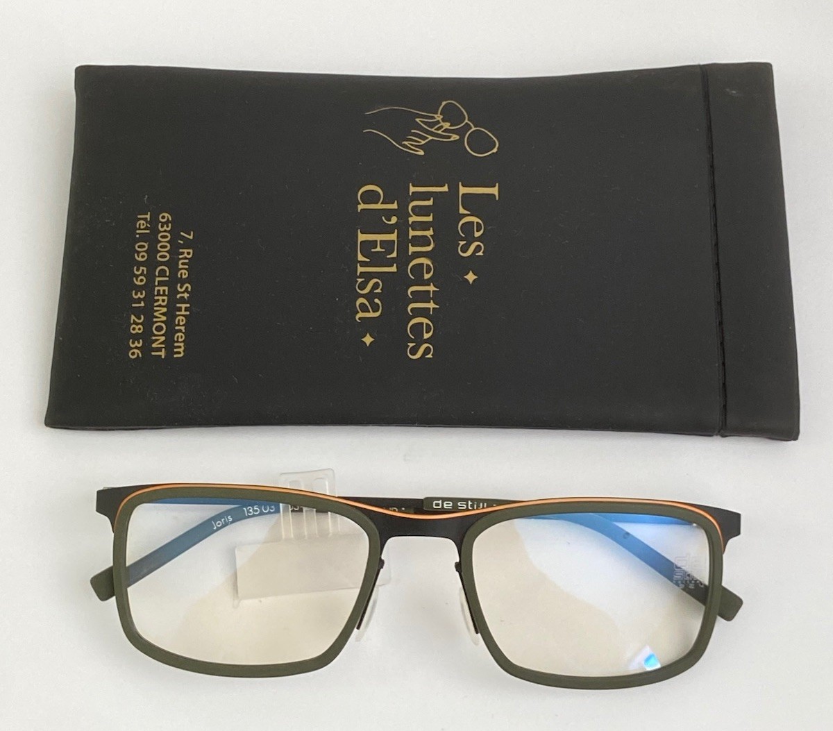 Monture vue homme De Stijl Joris en acier inoxydable premium noir mat