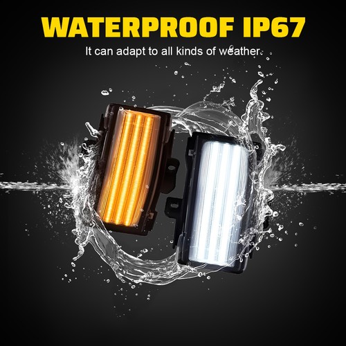 2x Dynamic Amber+White LED Mirror Switchback Light For 2015-2023 Ford F150 F-150 - Picture 10 of 14