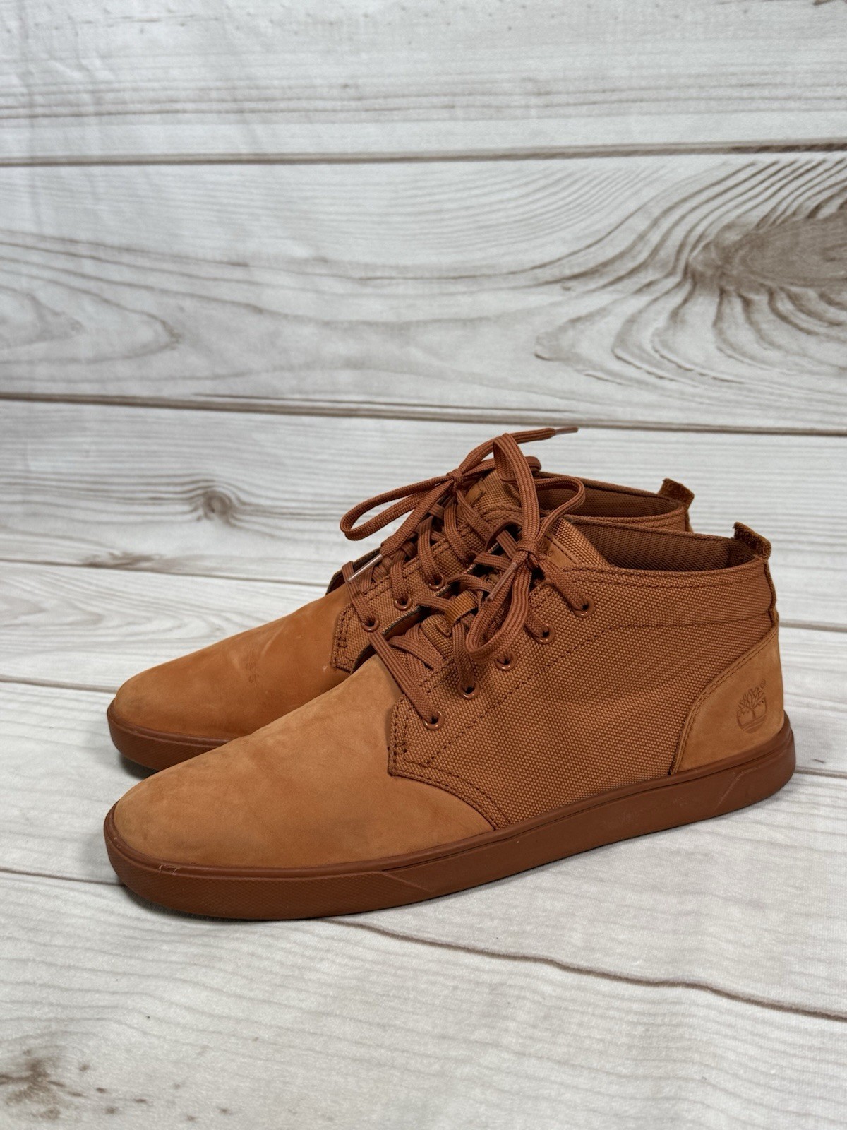 's Orange Leather Lace-up Ankle -10.5