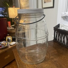 Vintage Owens-Illinois Glass Pickle Jar Complete With Lid And Handle