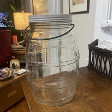 Vintage Owens-Illinois Glass Pickle Jar Complete With Lid And Handle