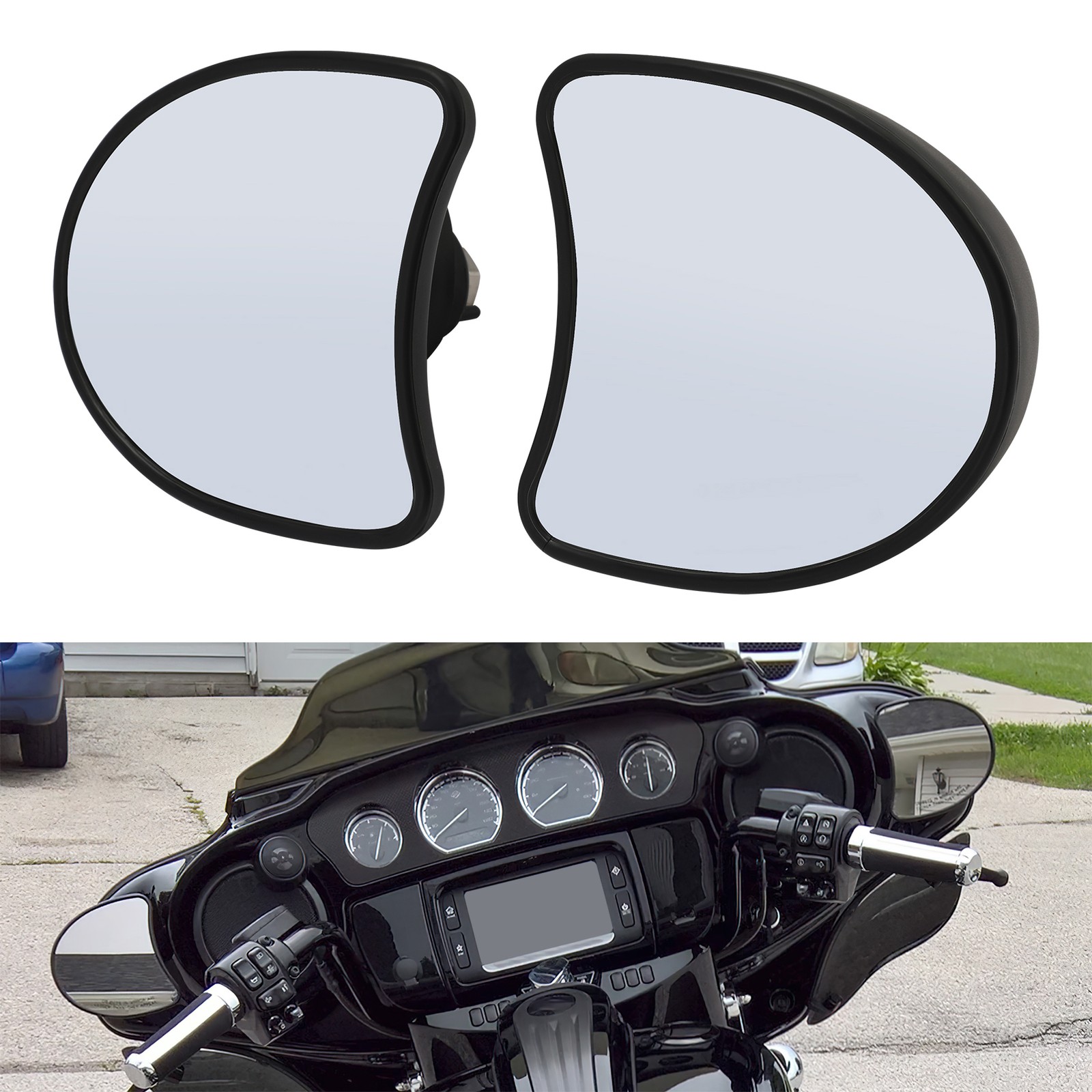 Fairing Mount Rear View Mirrors For Harley Electra Street Tri Glide 2014-2022 US