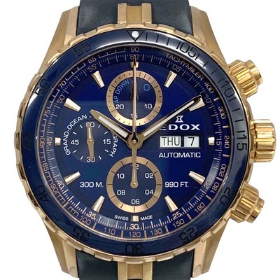 EDOX 01123-37RBU-BUIR5 Grand Ocean Chronograph Navy Dial Automatic Used Watch
