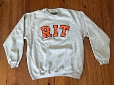 RIT Rochester Institute of Technology Embroiled Letter Gray Sweatshirt Small