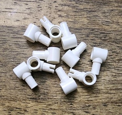 LEGO White Technic Pin, Friction Ridges and Pin Hole. QTY 10. Part No. 15100.