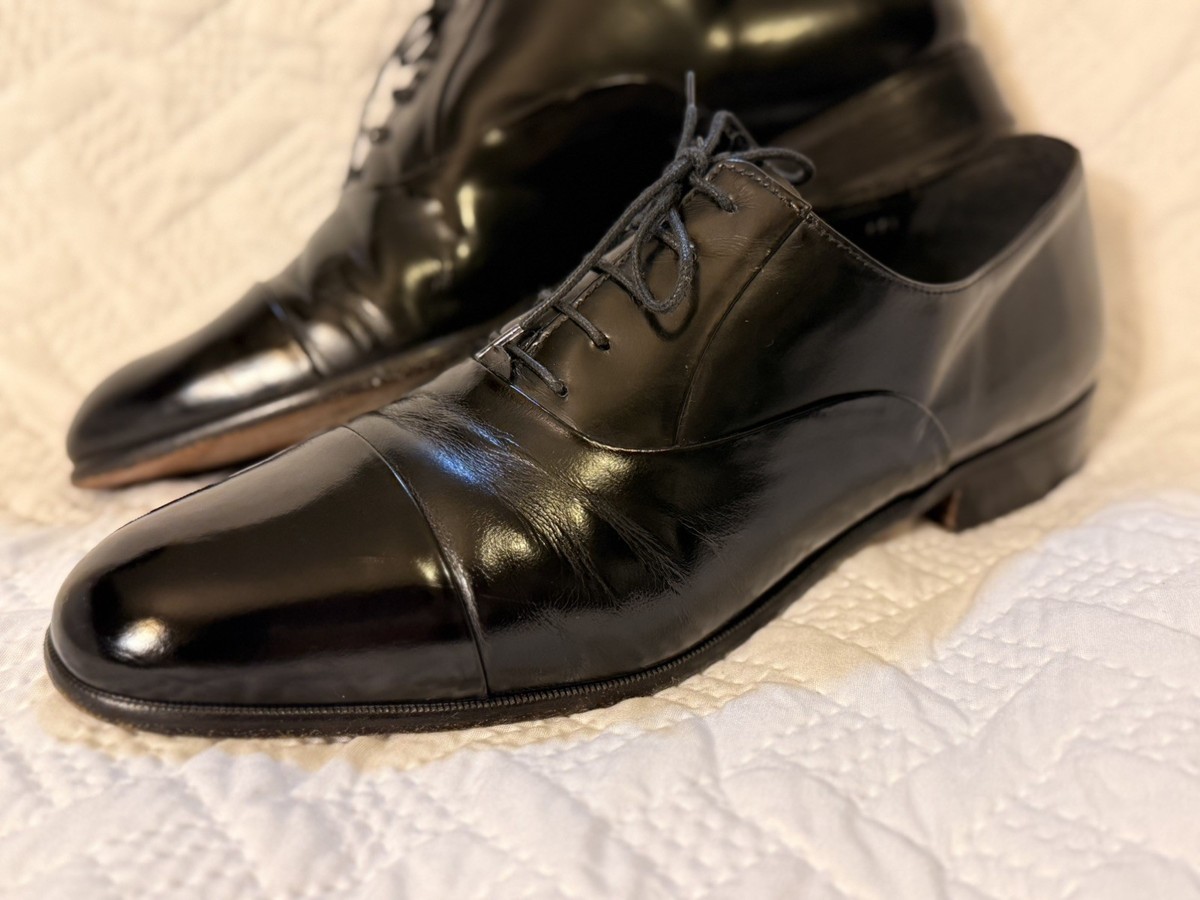 Mario Bruni Mens Leather Oxford Dress Shoe Size 11.5 Black 
