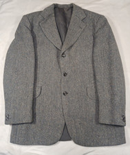 Magee Mens Suit Jacket 42R Donegal Tweed Grey Herringbone Blazer VTG Vintage