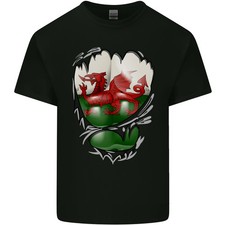 Gym The Welsh Flag Ripped Muscles Wales Mens Light Cotton T-Shirt