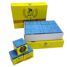 Pool Cue Chalk 24 Pack 2x12 Boxes - Blue Billiard Chalk Cubes, High Grip 3A