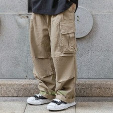 Men's Cargo Pants Trousers Baggy Loose Straight Wide Leg Casual Sports Hip Hop