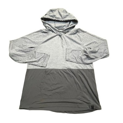 L.L.Bean Hooded Pullover XS Gray Lightweight Lounge Hiking Athleisure Striped