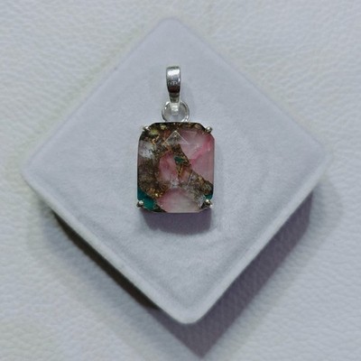 WOW Copper Quartz Gemstone Pendant 925 Sterling Silver Handmade Healing Jewelry