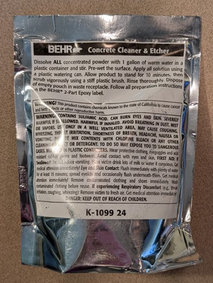 #ad BEHR 1 lb CONCRETE CLEANER amp; ETCHER ACID POWDER $30.00