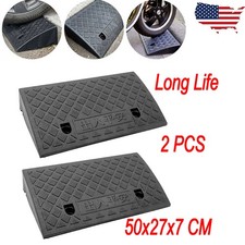 2 Pack Driveway Ramp Heavy Duty Vehicle Curb Rubber Threshold Ramp Professional