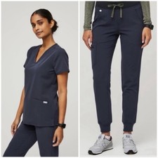 FIGS Quiet Navy Limited Edition Casma Top XS Zamora Jogger XXS Scrub Set
