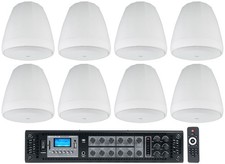 8 JBL Control 67 P/T 6.5" Commercial 70v White Hanging Pendant Speakers Receiver