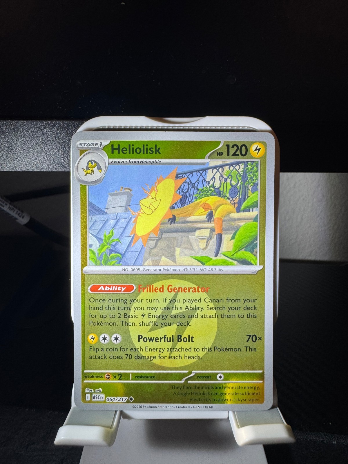 Pokemon TCG Heliolisk Reverse Holo Energy Ball 064/217 Ascended Heroes