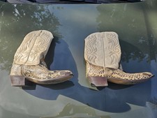 Vintage Men's Genuine Python Snakeskin Western Cowboy Boots Size 11 EE USA Made
