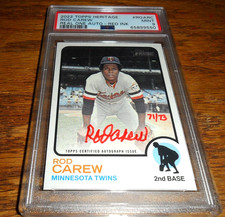 🥎 2022 Topps Heritage Rod Carew Auto Red Ink #71/73 PSA 9 Mint Twins HOF💥💥