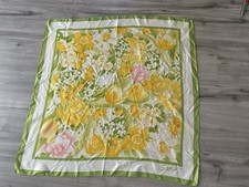 Vintage 1978 Avon Burst of Spring S M Kent Scarf Lime Green Yellow Floral