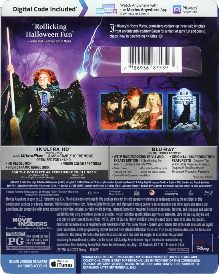 Hocus Pocus (4K / Blu-ray + Digital) NEW Foto 2 de 3
