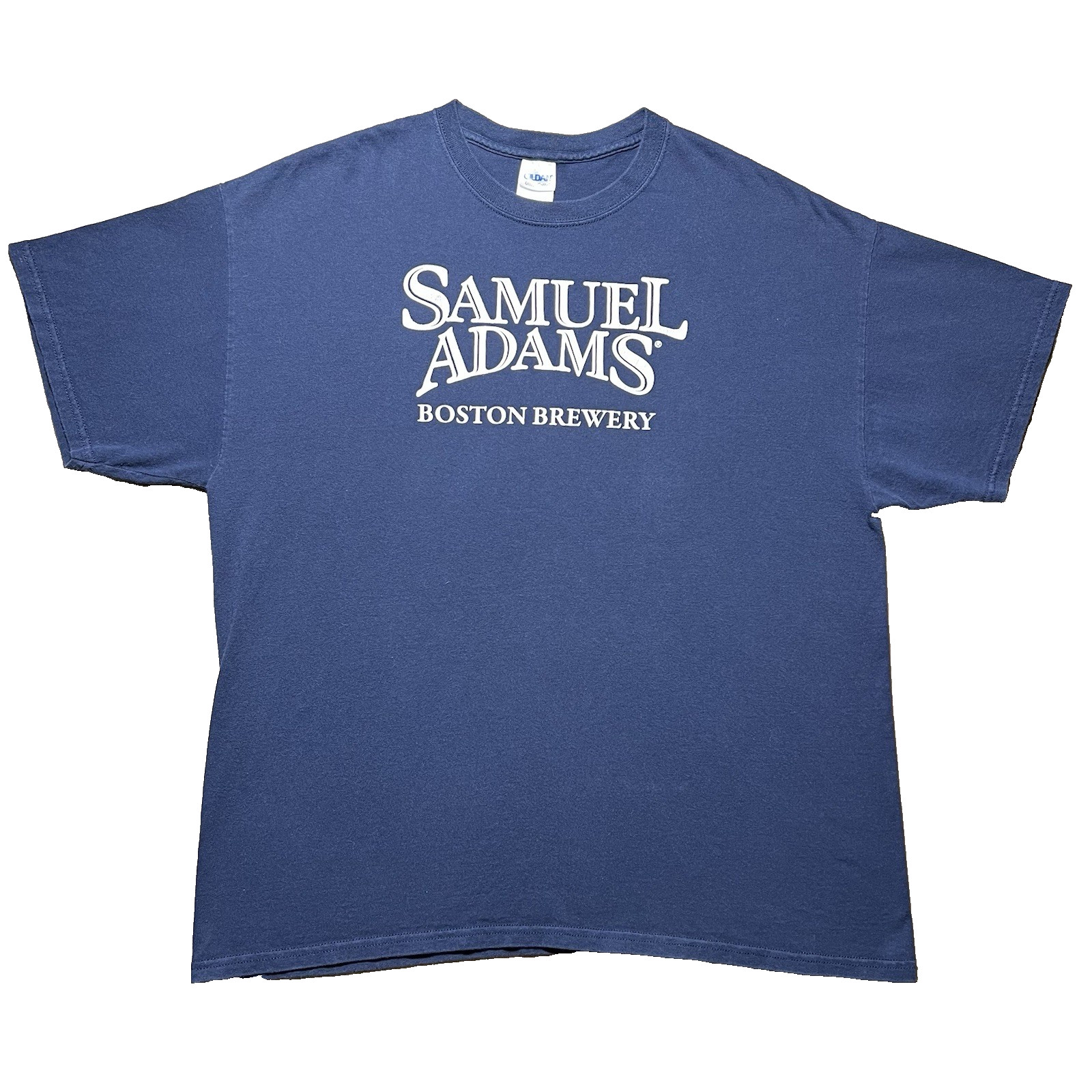 Samuel Adams Boston Brewery T Shirt Mens XL Navy Blue Y2K Beer