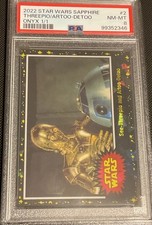2022 Topps Chrome Star Wars Sapphire #2 Threepio Artoo 1/1 Black Onyx