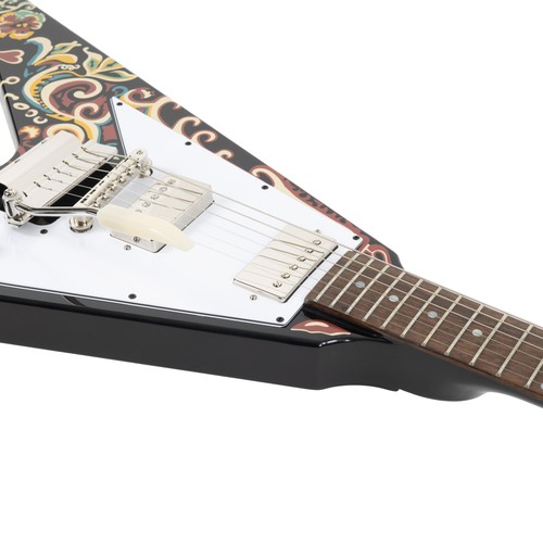 Gebrauchte Epiphone Jimi Hendrix "Love Drops" Flying V - Ebenholz mit Artwork - Bild 6 von 11