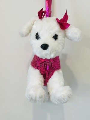 ADORBALE GIRLS, Kids White POOCHIE CO PUPPY PURSE SHOULDER STRAP, WHITE, PINK